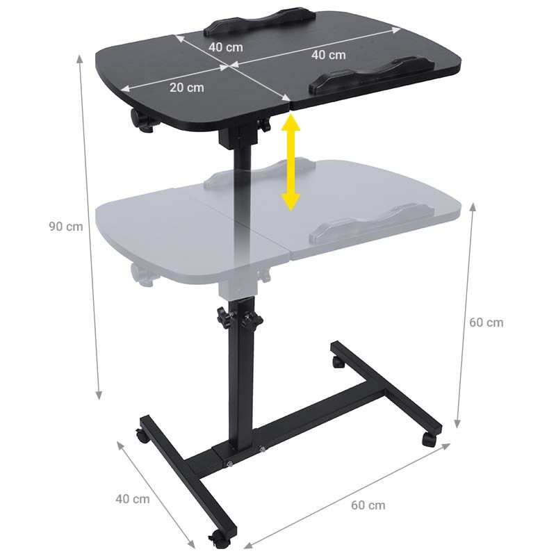 Verstellbarer Laptoptisch mit Rollen