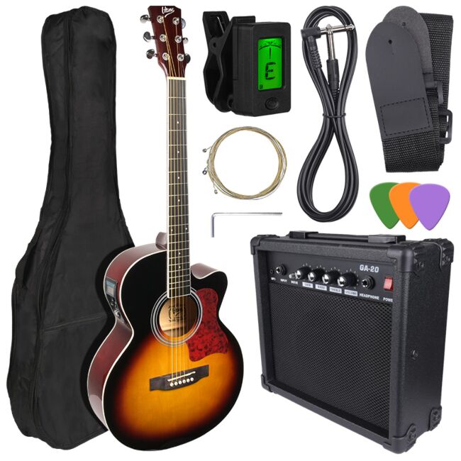 V-TONE EAG SET SB elektroakustische gitarren + Verstärker, Sunburst