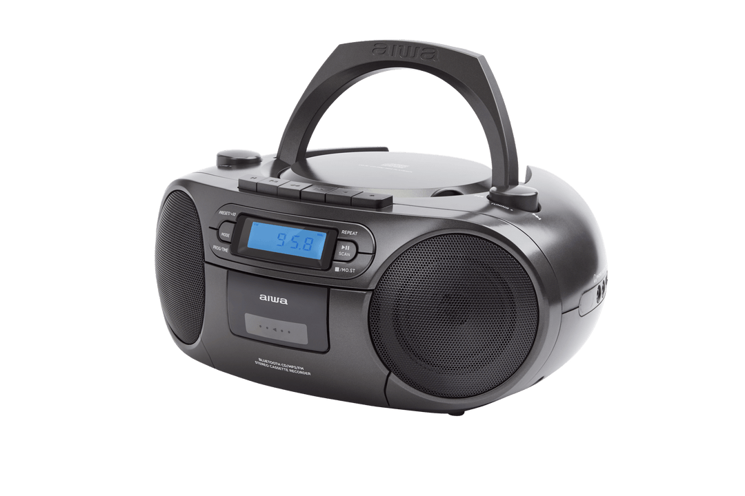 AIWA RC-250 Boombox – CD, Kassette, Bluetooth & FM, schwarz