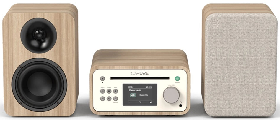 Pure Classic Stereo Mini Hi-Fi System – DAB+, CD, Bluetooth, 40W, Egetræ