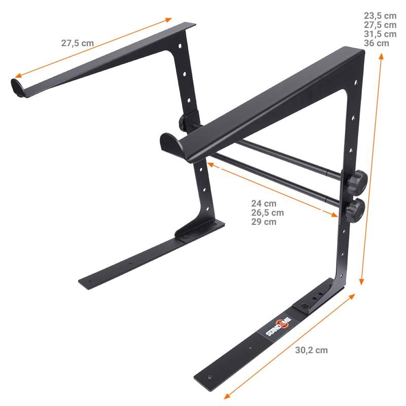 Laptopständer mit Montagehalterung – verstellbar für 12–17", Schwarz