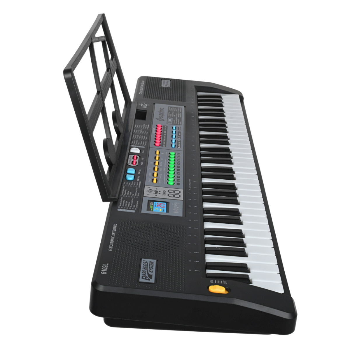 SUPRIMO 6109L batteriebetriebenes Keyboard für Bildungszwecke mit Hintergrundbeleuchtung
