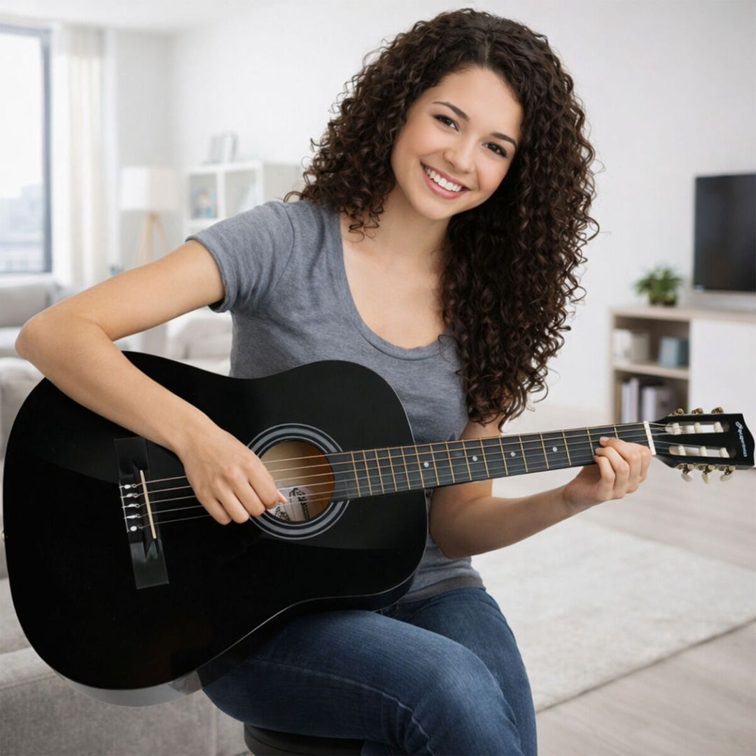 Suprimo CGS3 BK Klassische Gitarren 4/4 – Schwarzes Anfänger-Set