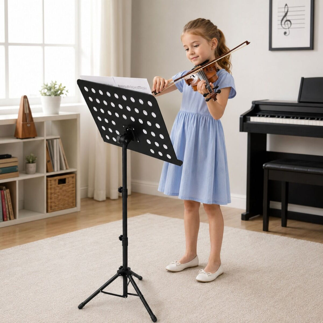 D4 Notenständer Verstellbar 82-146 cm, Schwarz