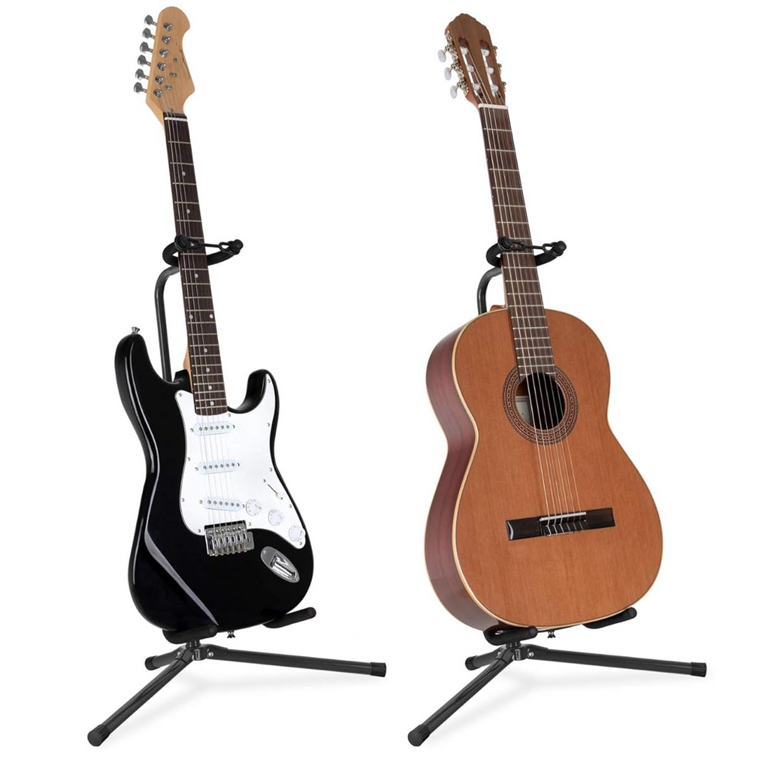 Faltbarer Gitarrenständer 62-74 cm mit Sicherheitsgurt