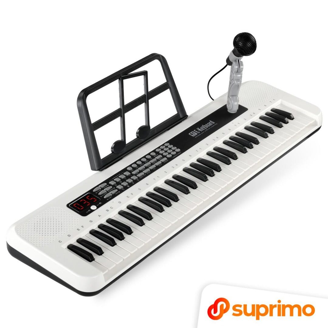 SUPRIMO KEY61 KD Keyboards 61 Tasten mit Mikrofon, Weiß