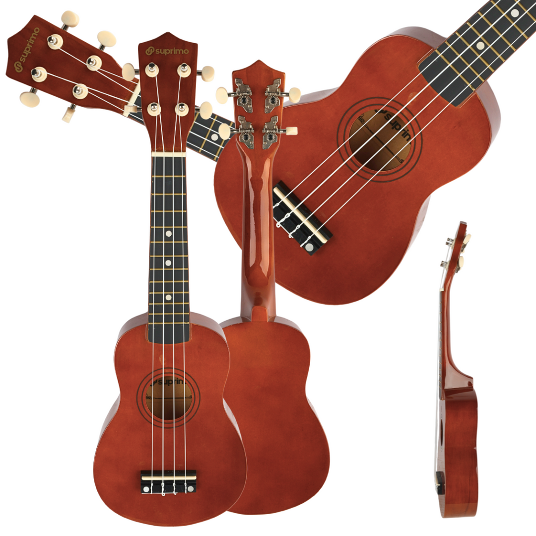 Sopran-Ukulele, dunkles Holz