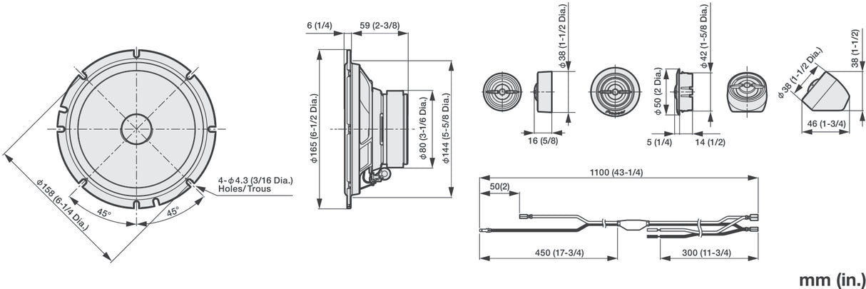 Pioneer TS-A1601C 2-way Component System (350W, 16.5cm)