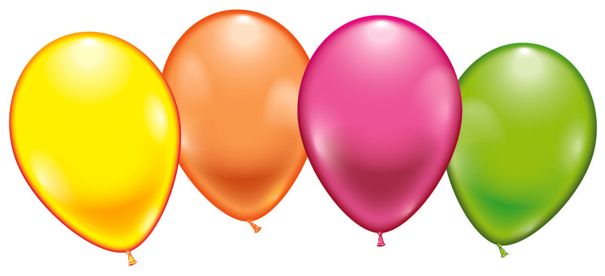 Neonfarbige UV-Luftballons 100 Stück. Mix