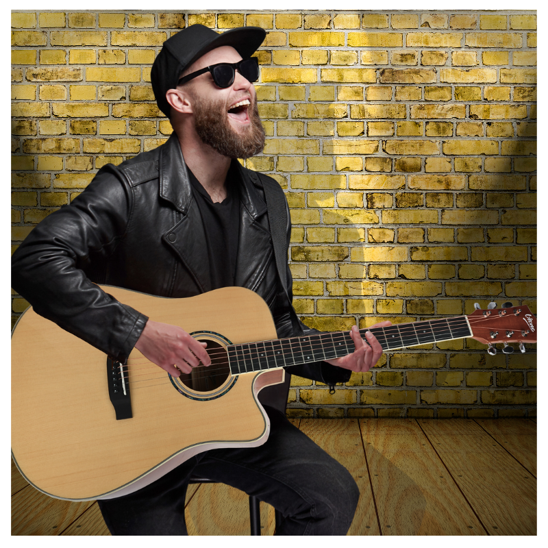 V-TONE VEAG1 CE NT Elektroakustische Gitarre 4/4 Dreadnought Cutaway – Natur