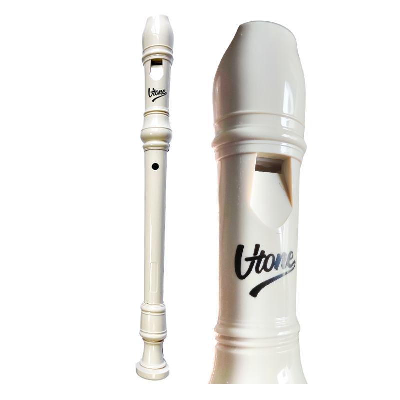 V-TONE FL P1 Weiß Sopranblockflöte mit Reinigungsstab und Etui