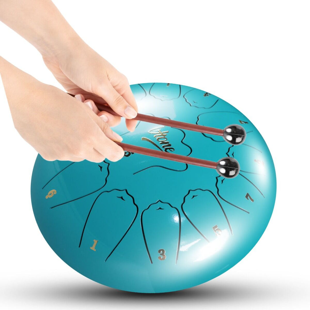 Tongue Drum 12" Cyan inkl. Tasche (13 Töne C Skala)
