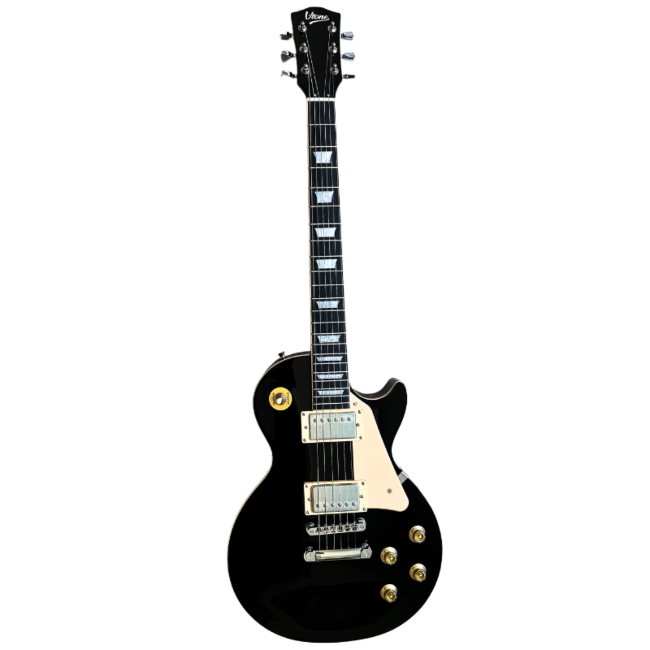 V-TONE VLP1 BK Elektrische Gitarren 4/4 Les Paul HH – Black Gloss