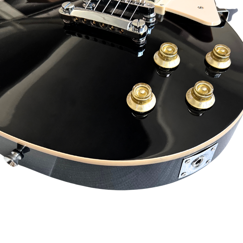 V-TONE VLP1 BK Elektrische Gitarren 4/4 Les Paul HH – Black Gloss
