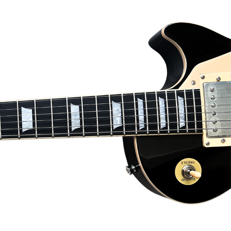 V-TONE VLP1 BK Elektrische Gitarren 4/4 Les Paul HH – Black Gloss