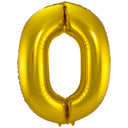 0 Geformter Zahlenfolienballon (Gold, 86 cm)