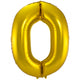 0 Shaped Number Foil Balloon Gold (86 cm)