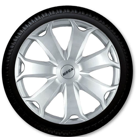 14" mega silbernes Radzierblenden-Set