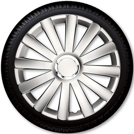 14" Spyder Pro silbernes Radkappen-Set