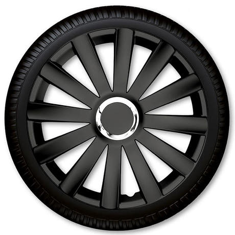 14" Spyder Pro schwarzes Radkappen-Set