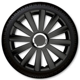 15" Spyder Pro sort hjulkapselsæt