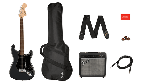 Fender Stratocaster E-Gitarre Startpakke (Frost Metallic)