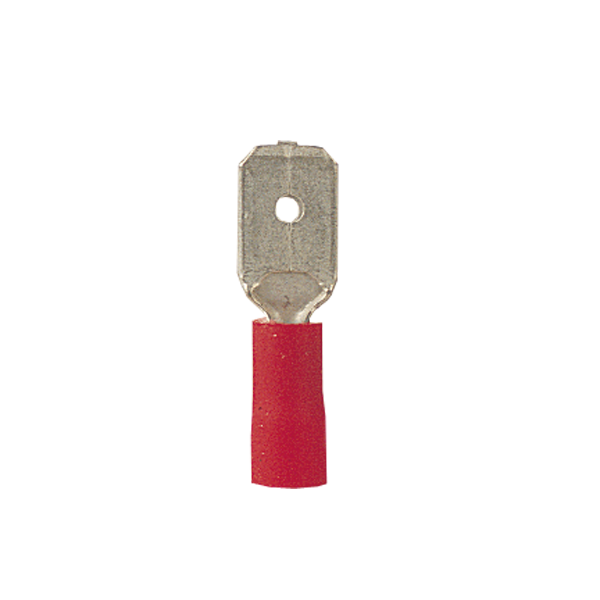 Kabelschuh rot, männlich, flach, 0,5-1,5 mm2, 10 Stück