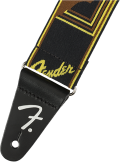 Fender Weighless Gitarrenrem (Black/Yellow/Brown, 2")