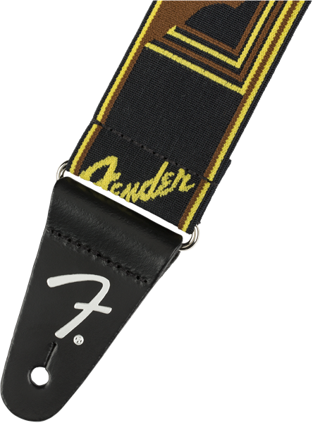 Fender Weighless Gitarrenrem (Black/Yellow/Brown, 2")