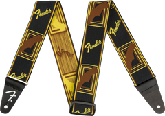 Fender Weighless Gitarrenrem (Black/Yellow/Brown, 2")