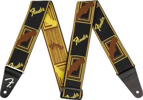 Fender Weighless Gitarrenrem (Black/Yellow/Brown, 2")