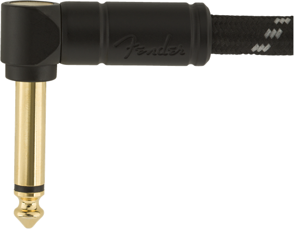 Fender Deluxe Guitar Cable Angle Connector (Black Tweed, 4.5m)