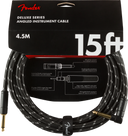 Fender Deluxe Gitarren Kabel Winkelstecker (Black Tweed, 4,5m)