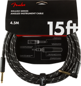 Fender Deluxe Gitarren Kabel Winkelstecker (Black Tweed, 4,5m)