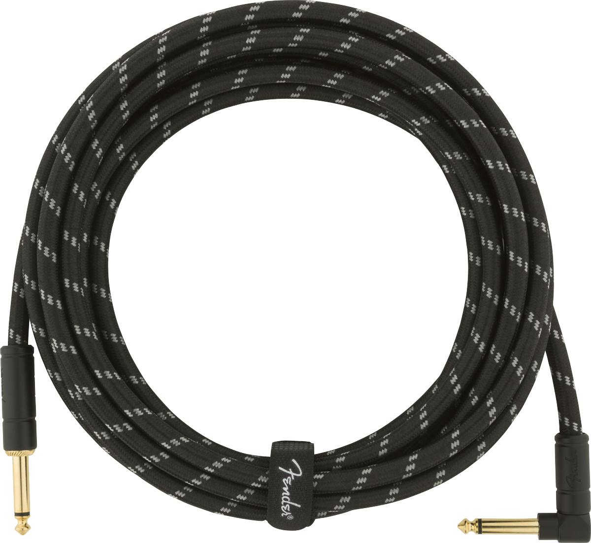 Fender Deluxe Guitar Cable Angle Connector (Black Tweed, 4.5m)