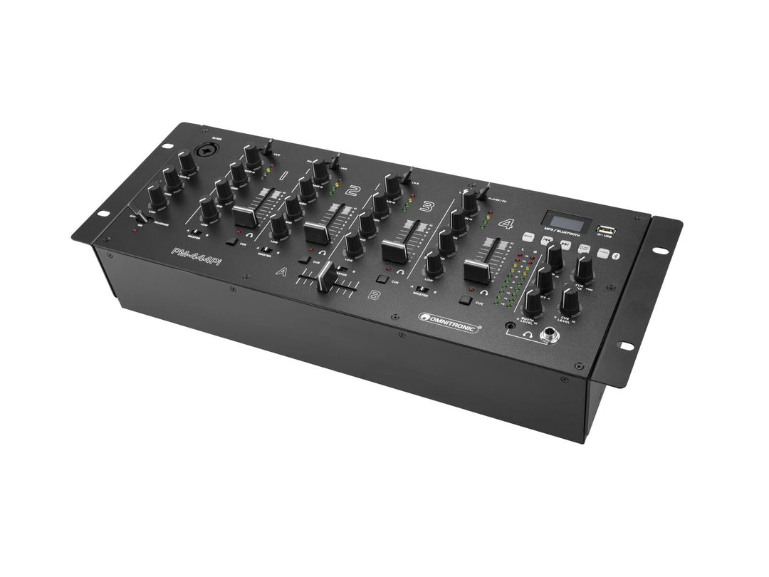OMNITRONIC PM-444Pi 4-Kanal-DJ-Mixer mit Player & USB-Schnittstelle
