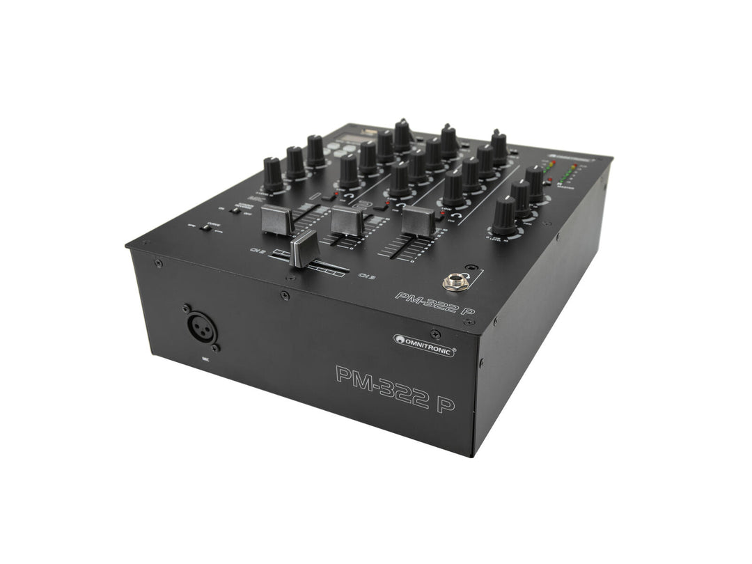 OMNITRONIC PM-322P 3-Kanal-DJ-Mixer mit Bluetooth & USB-Player