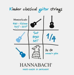 Hannabach 890 1/4 G3 umsponnene Saite für kindergitarre, medium Spannung
