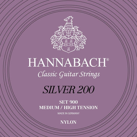 Hannabach Saiten für klassische Gitarren Serie 900 Medium/High Tension Silber 200 - Set medium high (900MHT)