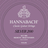 Hannabach Saiten für klassische Gitarren Serie 900 Medium/High Tension Silber 200 - Set medium high (900MHT)