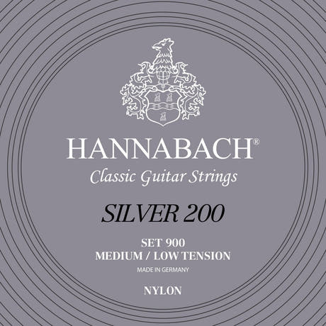 Hannabach Saiten für klassische Gitarren Serie 900 Medium/Low Tension Silber 200 - Set medium low (900MLT)