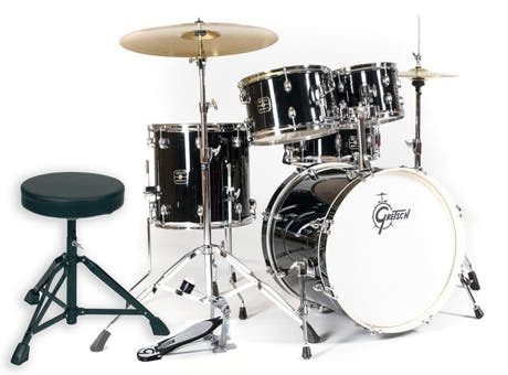 Gretsch Energy trommesæt 20", Black, med Paiste 101 (2 bækkener)