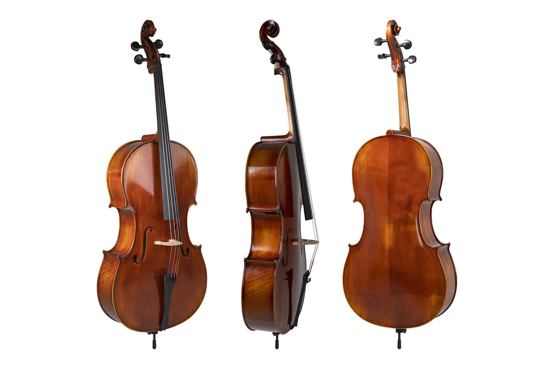 GEWA Cello Allegro Antique - 1/4 (Eingerichtet mit Wittner Feinstimm-Saitenhalter inkl. bag, ohne Bogen, mit Larsen Aurora-Saiten)