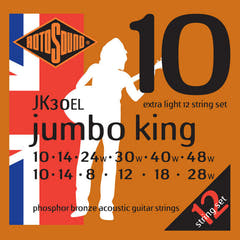 Rotosound Saiten für Akustikgitarren Jumbo King - Set 12-saitig Extra Light 10-48 (JK30EL)