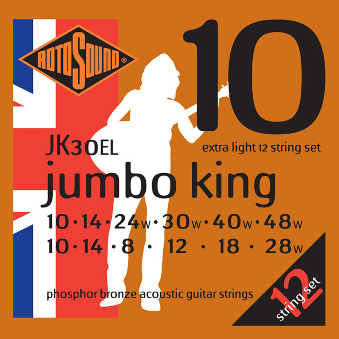 Rotosound Saiten für Akustikgitarren Jumbo King - Set 12-saitig Extra Light 10-48 (JK30EL)