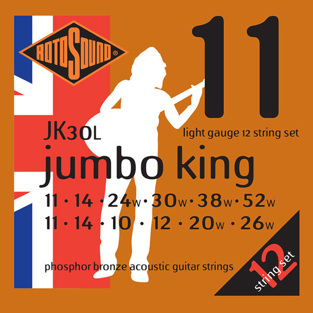 Rotosound Saiten für Akustikgitarren Jumbo King - Set 12-saitig Light 11-52 (JK30L)