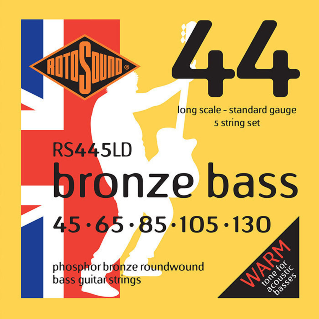 Rotosound Saiten für Akustikbass Bronze Bass 44 - Satz 5-saitig Standard 45-130 (RS445LD)