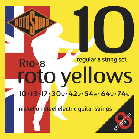 Rotosound Roto Yellows R10-8 Saiten für 8-saitige E-Gitarre 10-74