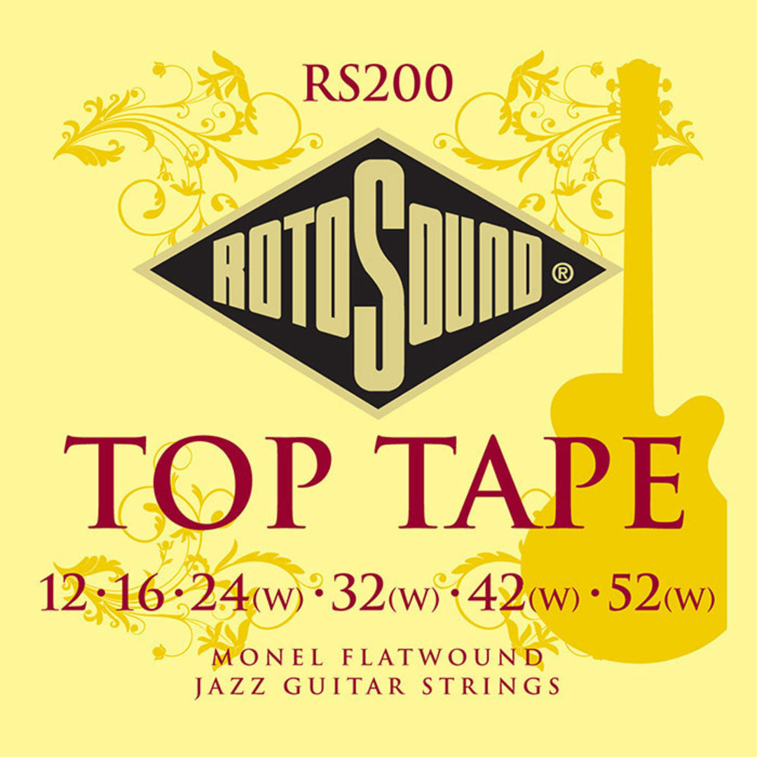 Rotosound Jazz Gitarren Saiten Flatwound - Set Flatwound 12-52 (RS200)