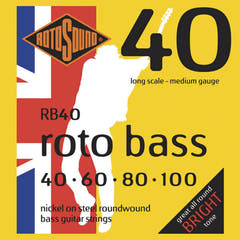 Rotosound E-Bass Saiten Roto Bass - Satz 4-saitig Nickel Medium 40-100 (RB40)